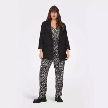 Узкие брюки с леопардовым принтом и эластичным поясом на кулиске ТОЛЬКО для женщин CARMAKOMA 42 чёрный
