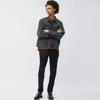 Узкие чиносы GU by Uniqlo+EC, длина 83,0 см. 09 BLACK/70 cm