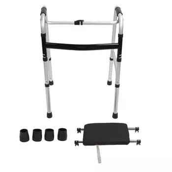 Узкие ходунки, 8 передач, регулируемые, 4 фута, складные медицинские ходунки из алюминиевого сплава с мягким сиденьем