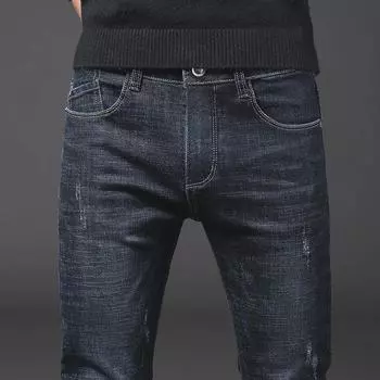 Узкие прямые джинсы-стрейч — модные, удобные, высококачественные, модные мужские джинсы 38