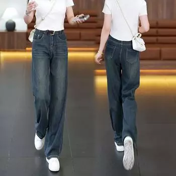 Узкие широкие брюки с высокой талией. Эластичные брюки прямого кроя в стиле ретро. S