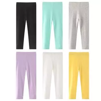Узкие штаны для девочек, детские брюки-карандаш, однотонные леггинсы для детей 2–7 лет, леггинсы для маленьких девочек 120