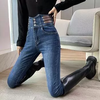 Узкие трехбортные брюки-карандаш S