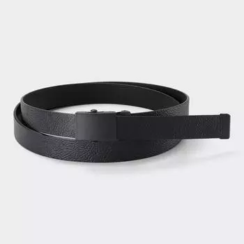 Узкий длинный кожаный ремень GU by Uniqlo с металлической пряжкой