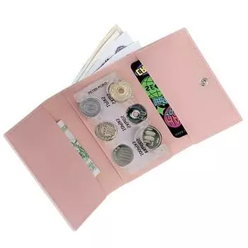 Узкий трехуровневый японский кошелек для монет Peter Point из сафьяновой кожи