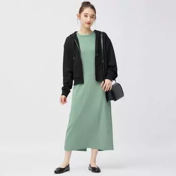 Узкое платье в рубчик без рукавов GU by Uniqlo 09 BLACK/XS