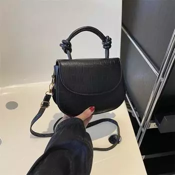 Узор из камня, повседневная простая текстура, осень 2024, новый тренд, темперамент, мода, через плечо, портативная маленькая квадратная сумка белый