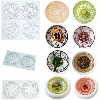 Узор из листьев и веток Кружевной коврик для торта Силиконовые формы для выпечки помадкой Коврик для отпечатков помадкой Товары для украшения торта A32