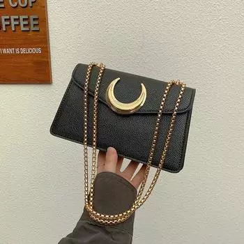 Узор личи, модная текстура, иностранный полумесяц, персонализированная маленькая квадратная сумка 2024 года, новая простая и модная сумка через плечо розовый