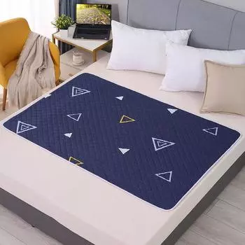 Узор Треугольная решетка Хлопковая прокладка-сепаратор мочи Физиологический матрас Инструмент Navy Blue,50x70cm