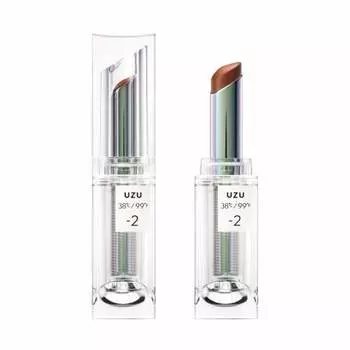 uzu by flowfushi 38c / 99f lipstick -2 brown semi-matte lip care beautiful skin bacteria fragrance-free hypoallergenic