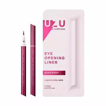 UZU BY FLOWFUSHI Eye Opening Liner [Burgundy] Liquid Eyeliner Hot Water Off Alcohol Free Hypoallergenic 0.55ml (x 1)
