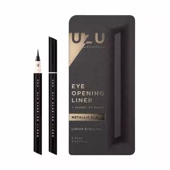 UZU BY FLOWFUSHI Seven Shades of Black Liquid Eyeliner Hot Water Off Hypoallergenic [Metallic Black]