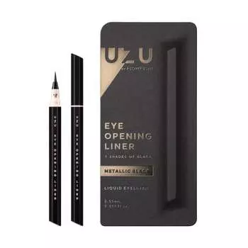 UZU BY FLOWFUSHI Seven Shades of Black Metallic Black Liquid Eyeliner Hot Water Off Hypoallergenic