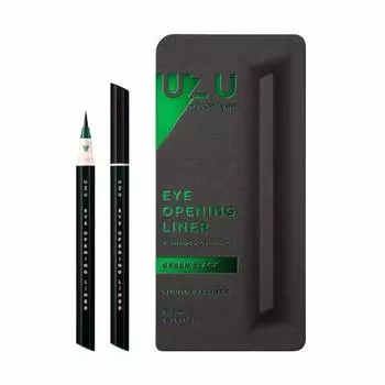 UZU BY FLOWFUSHI Seven Shades of Black [Green Black] Liquid Eyeliner Hot Water Off Hypoallergenic