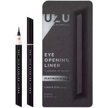 UZU BY FLOWFUSHI Seven Shades of Black Liquid Eyeliner Hot Water Off Hypoallergenic (PLATINUM-BLACK)