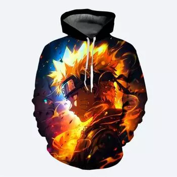 Uzumaki Naruto Boys Girls Hoodie MINISO Men s Hoodie 3D Print Fashion Pullovers Uchiha Sasuke Men s Hoodie Casual Men s Clothing S