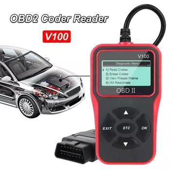 V100 цифровой дисплей Plug and Play OBD2 считыватель кодов 16-контактный OBD 2 сканер универсальные диагностические инструменты для автомобилей