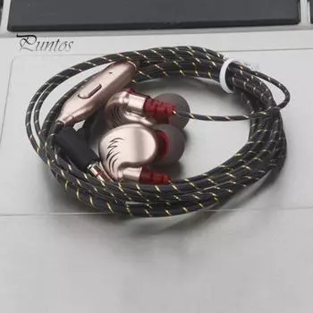 V11 Проводные наушники-вкладыши Mega Bass 3,5 мм Спортивные стереоигровые наушники с микрофоном для улицы золотистый