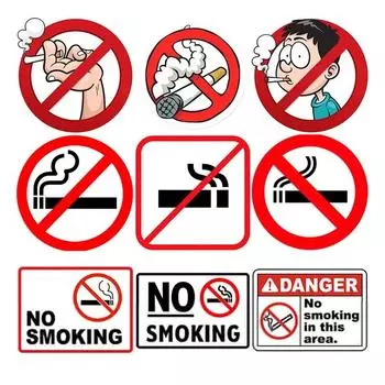 V1619 # Знак «Не курить» Наклейка на автомобиль Виниловая наклейка Водонепроницаемые декоративные наклейки для автомобиля A-10cm-Longest Side