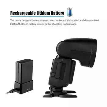 V1O Professional Camera Flash Speedlite Speedlight Round Head Wireless 2.4G Compatible with Olympus EU Plug чёрный