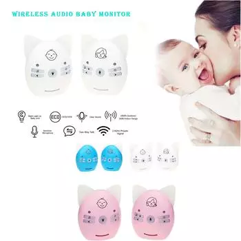 V30 вилка европейского стандарта, чувствительная передача, двусторонний разговор, кристально чистый крик, голос 2,4 ГГц, беспроводной портативный цифровой аудиомонитор для младенцев EU PLUG белый