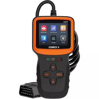 V317 Автомобильный сканер OBD2 Аксессуары для салона автомобиля Считыватель кодов Детектор неисправностей автомобиля, поддержка 8 разных языков для всех автомобилей с протоколом OBD II/EOBD 1-pack