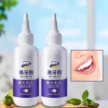 V34 Фиолетовая зубная паста, фермент для отбеливания зубов, удаление пятен налета, гигиена полости рта, чистка стоматологических инструментов, свежее дыхание, красота, здоровье 1pc