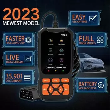 V520 OBD2 сканер универсальный автомобильный диагностический сканер OBD II детектор неисправностей автомобиля диагностический сканер V520