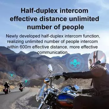 V5.4 Мотоциклетный шлем Intercom 600M Полудуплексный Interphone Communicator 1000mah Водонепроницаемый GPS Bluetooth гарнитура Водонепроницаемый