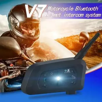 V7 Футбольный арбитр Bluetooth гарнитура для внутренней связи Водонепроницаемая шумоподавление BT5.1 Мотоциклетный шлем гарнитура для внутренней связи