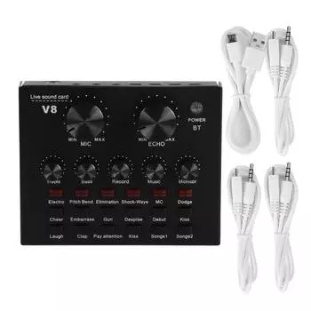 V8 Live Broadcast Sound Card Мобильный телефон USB Host Многофункциональный компьютер Караоке