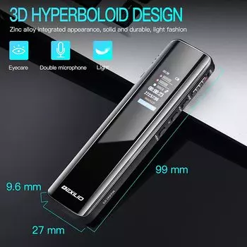 V95 Многофункциональный диктофон 64G, 1536 Кбит/с, запись одной клавишей, длительный режим ожидания, цифровая запись с микрофона, MP3-плеер для тренировок