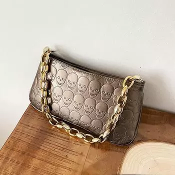 В этом году новая сумка женская популярная нишевая дизайнерская сумка-мессенджер модная фактура сумка через плечо подмышку чёрный