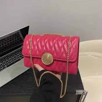 В этом году популярная маленькая сумка женская весна 2024 года, новая модная повседневная сумка-мессенджер через плечо, повседневная сумка через плечо с цепочкой белый