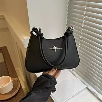 В этом году популярная маленькая женская сумка 2024 года, новая модная и универсальная в иностранном стиле, модная ретро-мода, сумка через плечо с подмышкой белый