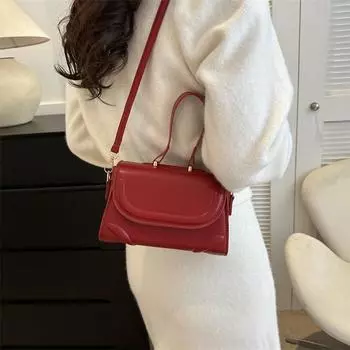 В этом году популярная модная ретро универсальная сумка-мессенджер через плечо женская сумка 2024 года, однотонная маленькая квадратная женская сумка чёрный