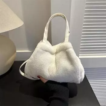 В этом году популярная нишевая дизайнерская сумка женская зимняя новинка 2024 года, модная повседневная сумка через плечо большой емкости для женщин белый