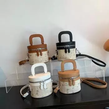 В этом году популярная нишевая дизайнерская сумка-сплайсинг 2024 года, новая женская сумка, летняя контрастная цветная сумка-мессенджер, текстурная ручная сумка белый