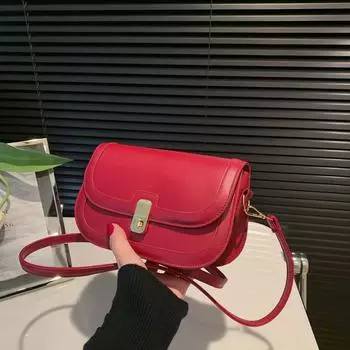 В этом году популярная нишевая сумка подмышкой, женская осень 2024, новая высококачественная сумка-седло, контрастная цветная сумка-мессенджер белый