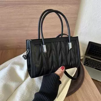 В этом году популярная нишевая сумка с вышитыми нитками 2024 года, новая женская сумка, осенняя универсальная сумка-мессенджер с цепочкой, ручная сумка темно-коричневого