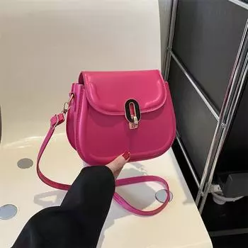 В этом году популярная сумка-мессенджер 2024 года, новая сумка, женская модная простая сумка-седло, нишевая трендовая сумка через плечо белый