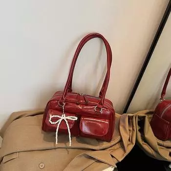 В этом году популярная женская сумка Boston большого объема 2024 года, новая повседневная сумка через плечо с дизайном подушки