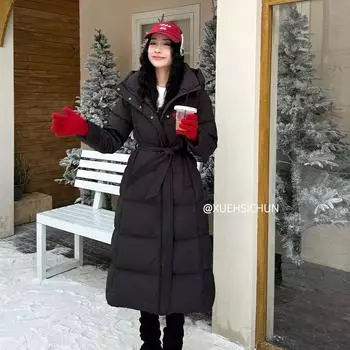 В этом году популярны новые модели 2025 года. Женские длинные пуховики — это небольшие, утолщенные и легкие куртки из белого утиного пуха. M [Recommended 80-60kg] белый