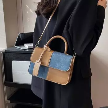 В этом году популярные маленькие сумки для женщин, летние универсальные сумки-мессенджеры 2024 года, сращивание женских портативных маленьких квадратных сумок