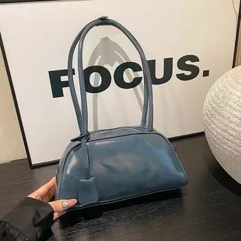 В этом сезоне осенняя нишевая новая сумка Boston, ручная сумка-багет подмышкой, ретро-универсальная повседневная сумка через плечо 28*11*14 чёрный