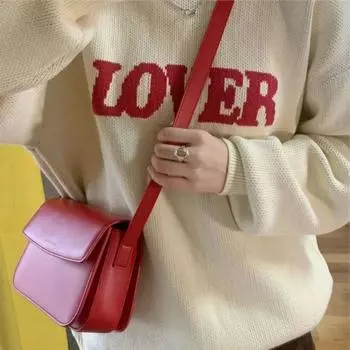 В целом скучно, Монро, оригинальный нишевый дизайн, усовершенствованная косая сумка на одно плечо, японская и корейская ретро-красная маленькая квадратная женская сумка красный