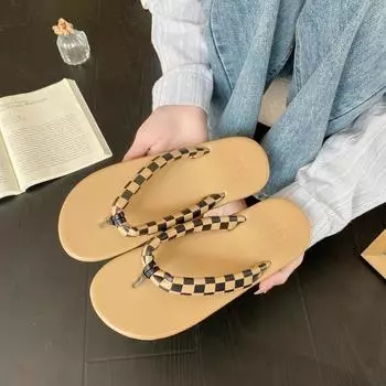 Вьетнамки женские летние повседневные туфли с сетчатой резинкой универсальные тапочки для отдыха на плоской подошве с круглым носком домашние наружные шлепанцы обувь 35 белый