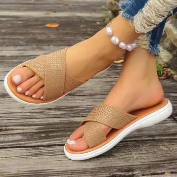 Вьетнамки, женские шлепанцы на платформе, лето 2024, тапочки для ванной, уличная пляжная обувь, легкие сандалии, шлепанцы, женская обувь для женщин 36 светло-коричневого