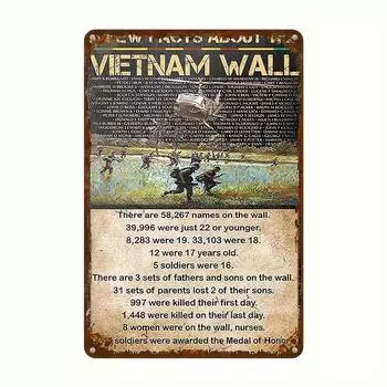 Вьетнамская настенная винтажная алюминиевая фреска, УФ-печать, декоративное настенное искусство, можно использовать внутри и снаружи помещений, 7,87x11,81 дюйма чёрный